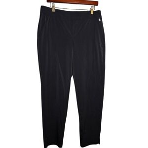 Tommy Bahama Womens L Everyday Active Black Pants Pineapple Logo Golf Travel